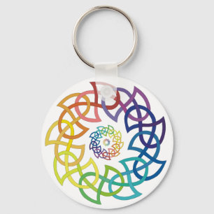 Llavero Anillos célticos de Knotwork del arco iris