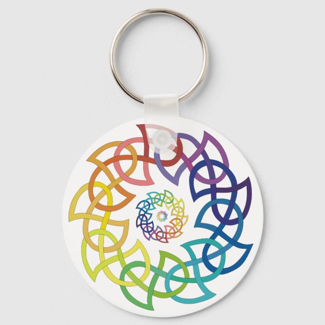 Llavero Anillos célticos de Knotwork del arco iris (Anverso)