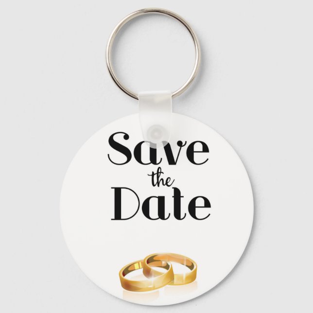 Llavero Anillos de boda para guardar la fecha (Anverso)