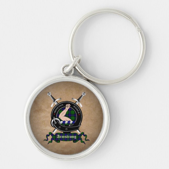 Llavero Anillos de claves para la insignia de clan Armstro (Frente)