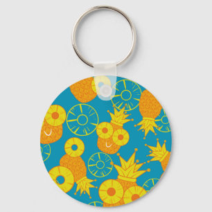 Llavero Anillos de piña: Vintage Personalizado de Doodle.