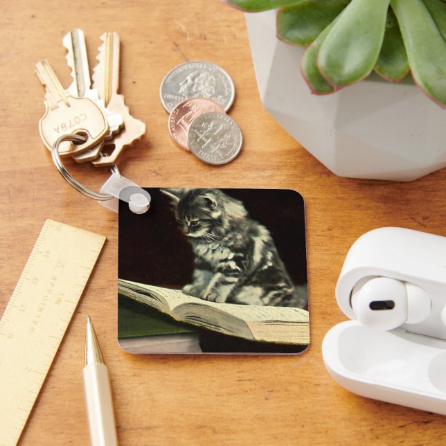 Llavero Animal de época, libro de lectura de gatitos victo (Escritorio )