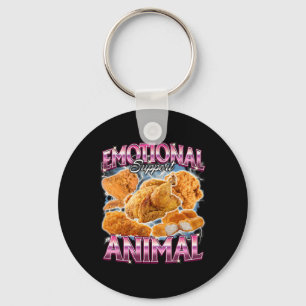 Llavero Animal de Soporte Emocional Pollo Frito Divertido 