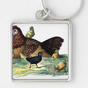 Llavero Animal del vintage de los pollos