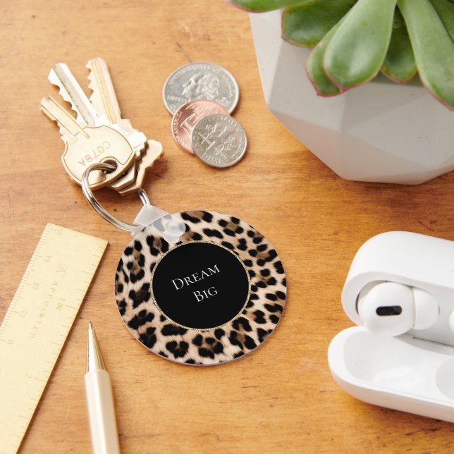 Llavero Animal Leopardo Crema (Escritorio )