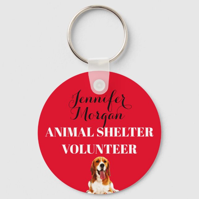 Llavero Animal Shelter Volunteer nombre personalizado plac (Anverso)