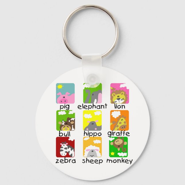 Llavero Animales con camisetas de desfile y regalos (Anverso)