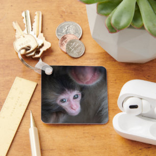 Llavero Animales de bebé más afectados Bebé Macaque Mono
