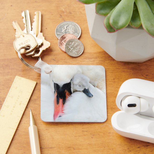 Llavero Animales de bebé más afectados | Cisne de mamada m (Escritorio )