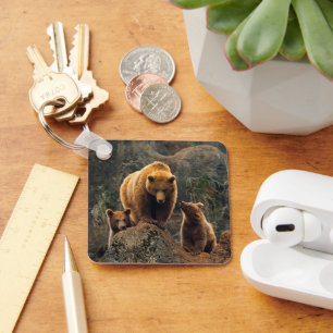 Llavero Animales de bebé más afectados   Familia de oso ma