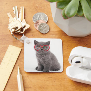 Llavero Animales de bebé más afectados   Gafas de corazón 