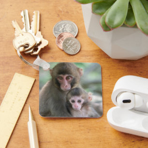Llavero Animales de bebé más afectados Monos japoneses