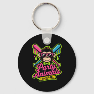 Llavero Animales de fiesta béisbol mono divertido slime vi