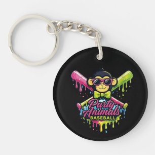 Llavero Animales de fiesta de mujeres béisbol mono diverti