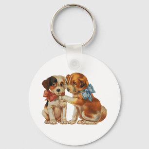Llavero Animales domésticos antiguos, cachorros del amor c
