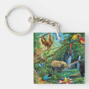 Llavero Animales que viven juntos tiran almohada