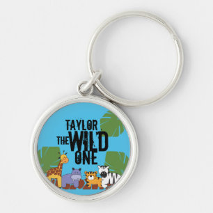 Llavero Animales Safari Blue Wild One personalizados