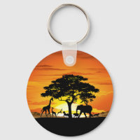 Animales salvajes al atardecer en la sabana africa