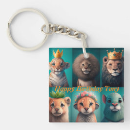 Llavero Animales salvajes con coronas azules