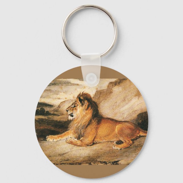 Llavero Animales salvajes de época, león africano en la sa (Anverso)