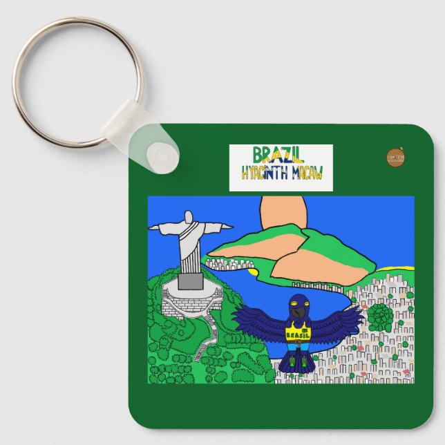 Llavero Animals of the World, Brazil: Hyacinth Macaw (Anverso)