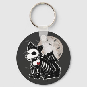 Llavero Anime Lobo Emo Gótico Edgy Esqueleto Halloween Per