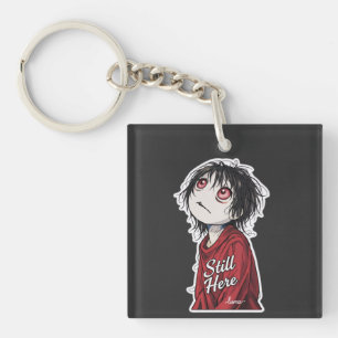 Llavero Anime oscuro "Todavía aquí" Estética Ilustración g