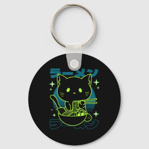 Llavero Anime Ramen Cat Noodles Retro Japoneses Estéticos