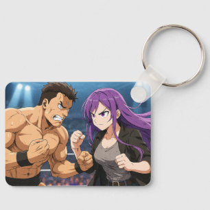 Llavero Anime Showdown: Luchador vs Heroína