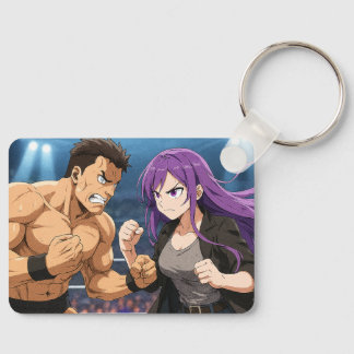 Llavero Anime Showdown: Luchador vs Heroína