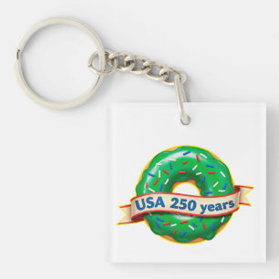 Llavero aniversario 250 de Estados Unidos con donut dulce