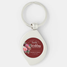 Llavero Aniversario de bodas de pareja personalizado rojo 