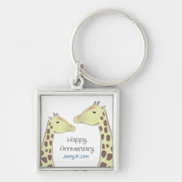 Llavero Aniversario de Giraffe Couple Boda