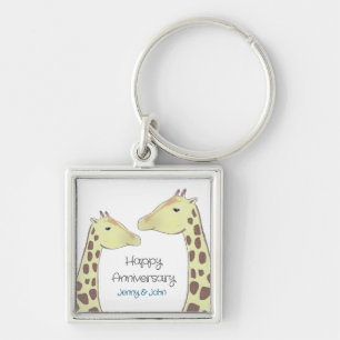 Llavero Aniversario de Giraffe Couple Boda