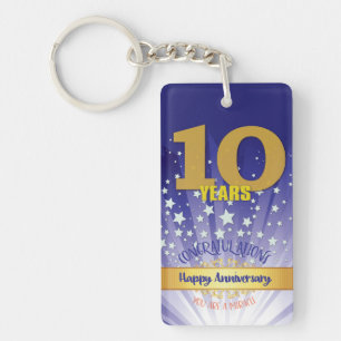 Llavero Aniversario de recuperación personalizada de 10 añ