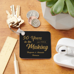 Llavero Aniversario del Boda Black and Gold