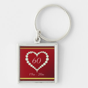Llavero Aniversario del diamante del corazón del amor