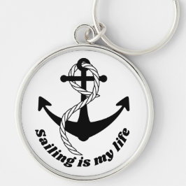 Llavero Anker schwarz weiss Navegar es mi vida