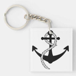 Llavero Anker schwarz weiss schlüsselanhänger