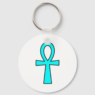 Llavero Ankh Egyptian Hieroglyphic Cross Key Life Blue