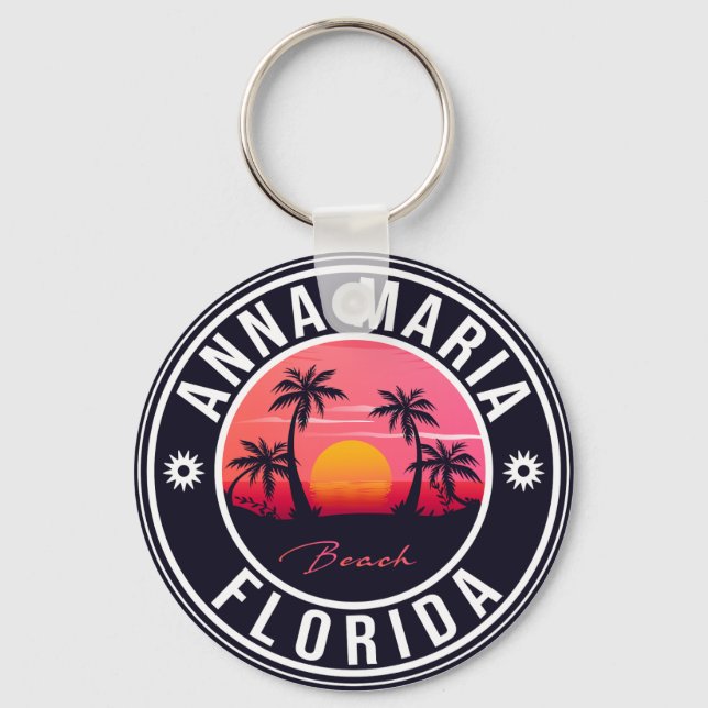 Llavero Anna Maria isla Florida Beach Retro Souvenir (Anverso)