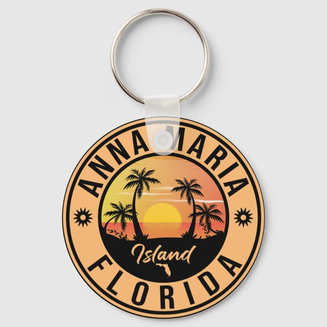 Llavero Anna Maria isla Florida Beach Retro Souvenir (Anverso)
