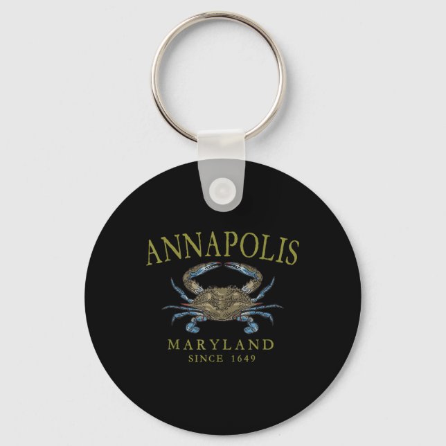 Llavero Annapolis Maryland Blue Crab Since 1649 Arched Oli (Anverso)