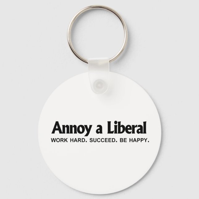 Llavero Annoy a Liberal - Trabaja duro. Logro. Ser feliz (Anverso)