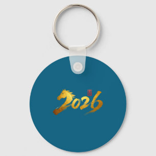 Llavero Año 2026 del Caballo Caligrafía Chino Año Nuevo Lu