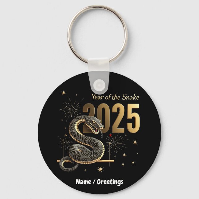 Llavero Año de la serpiente 2025 Personalizable zodiaco ch (Anverso)