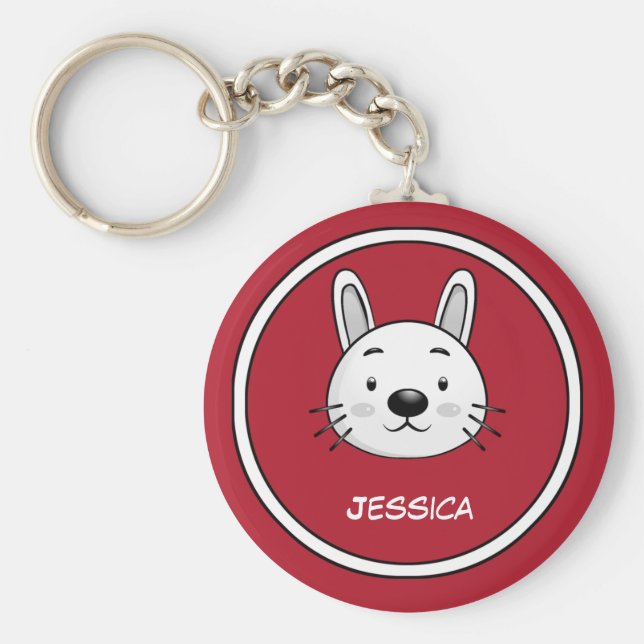 Llavero Año del Conejo. Conejo Cute | Nombre personalizado (Frente)