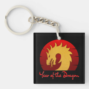 LLAVERO AÑO DEL DRAGÓN ORO ROJO