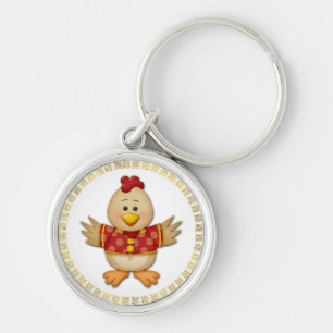 Llavero Año del gallo divertido lindo del gallo