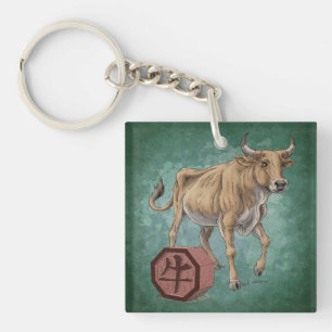 Llavero Año del Ox Arte Zodiaco Chino